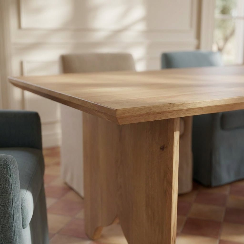 Table de salle à manger Larkin | Chêne massif et fer | 6 à 8 places