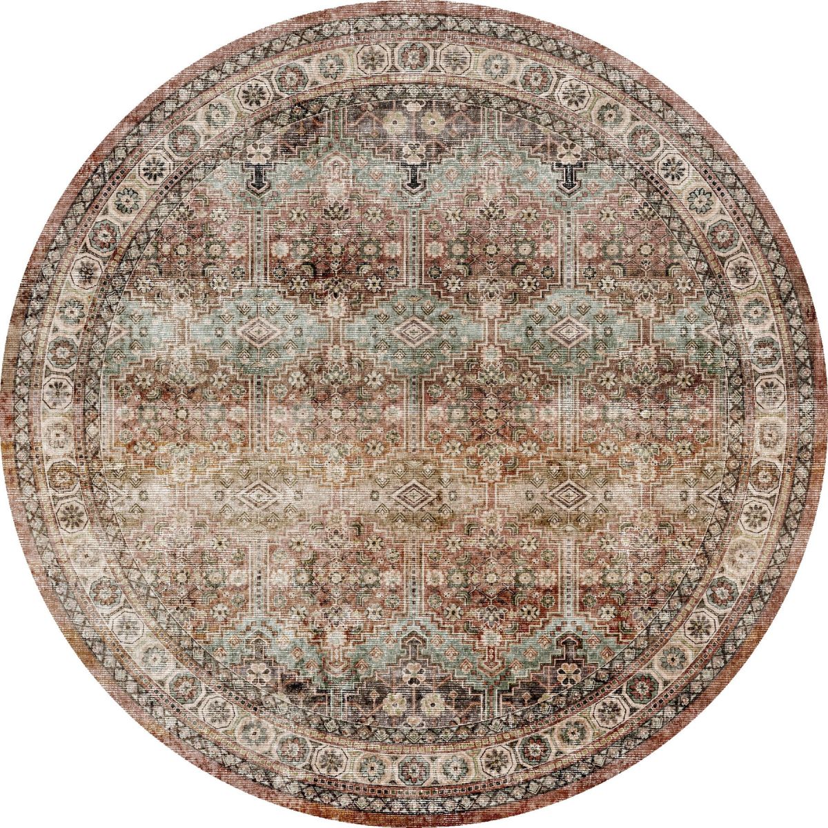 Layla Sage Taupe Rug - Les Trouvailles de JustinerugsartiplantoMachine Washable5’ Round