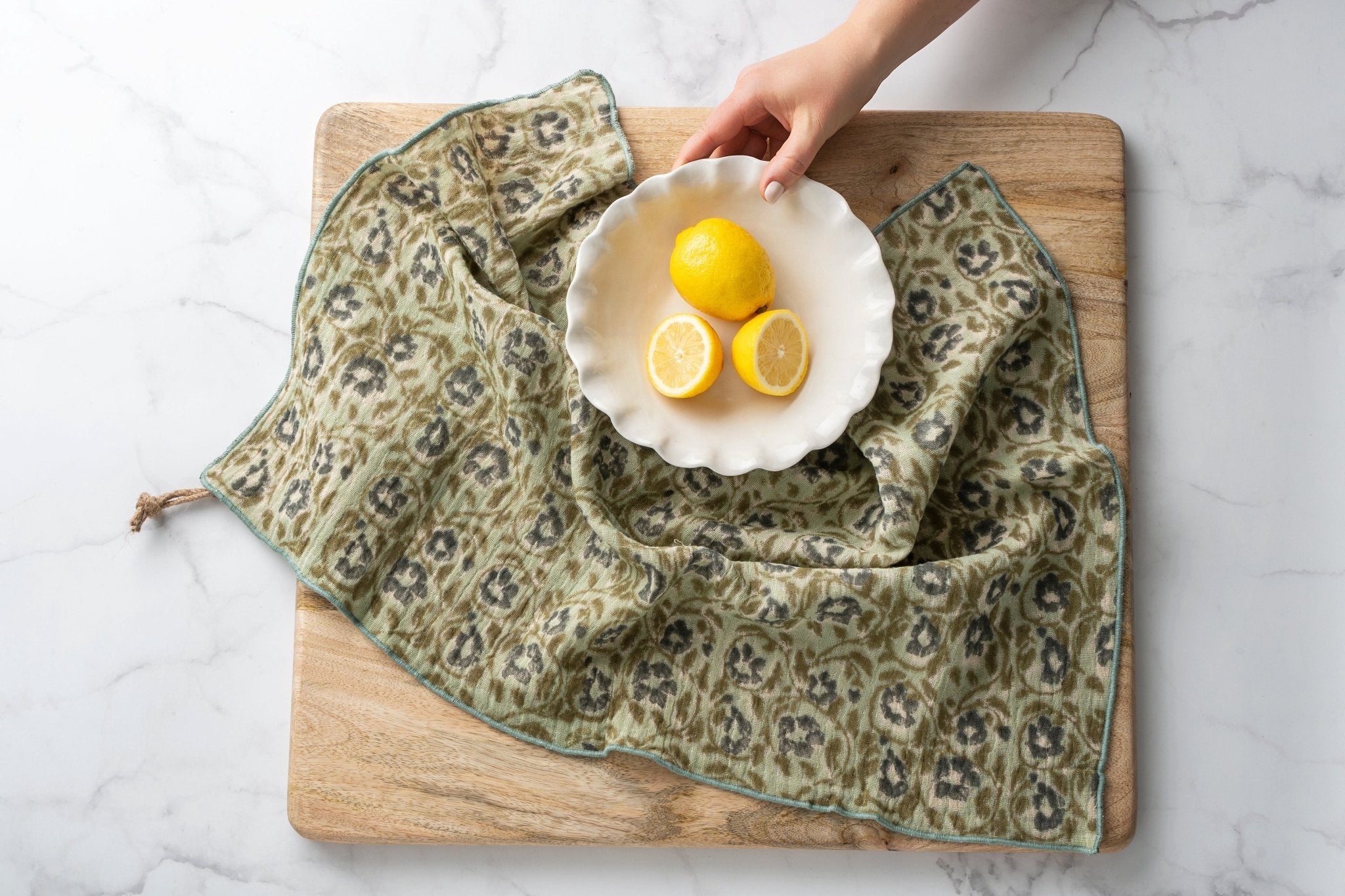 Linges à vaisselle Anika fait à la main | Ensemble de 2 | Coton biologique - Les Trouvailles de JustineIndaba Home