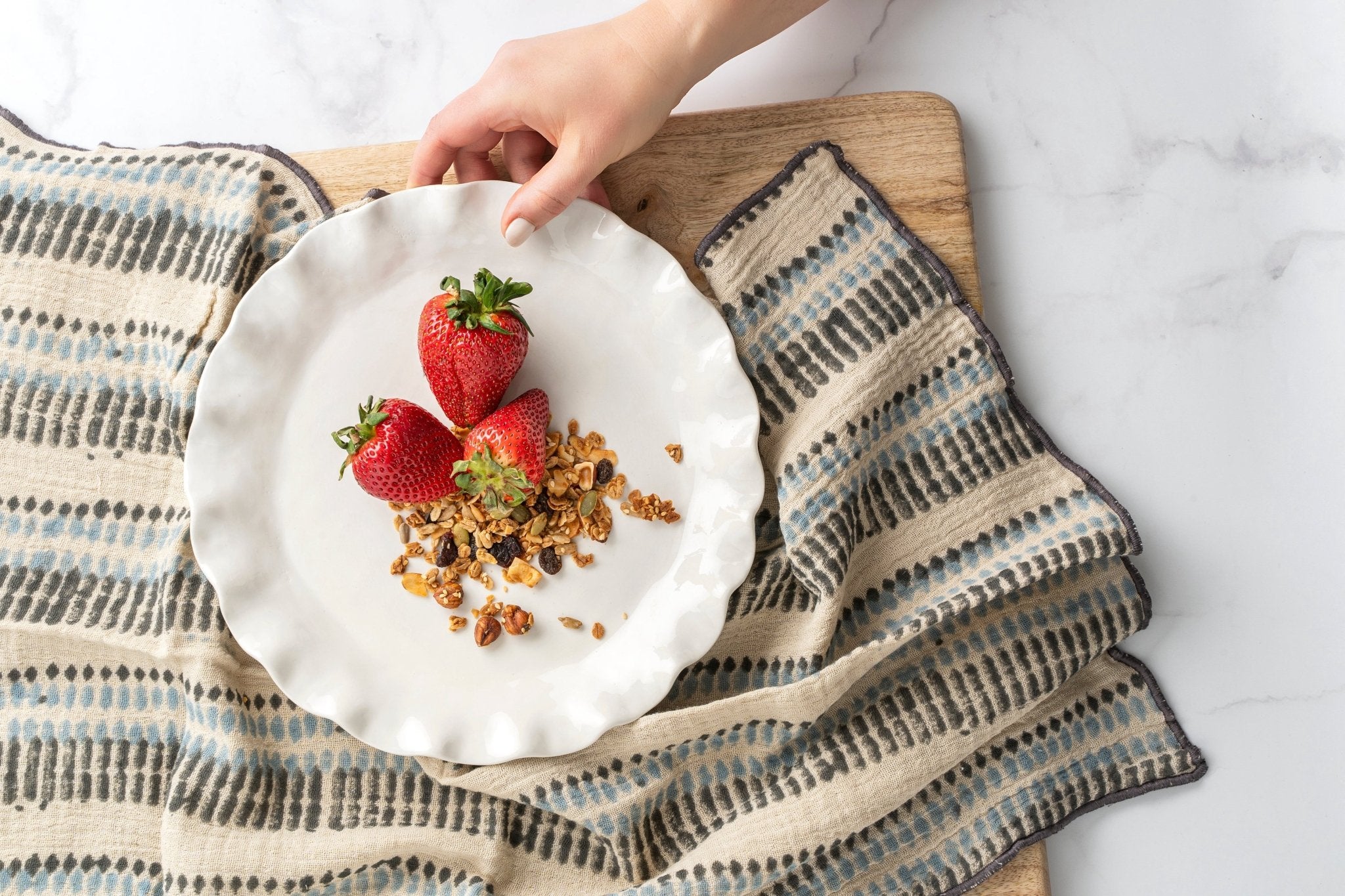 Linges à vaisselle Ishita fait à la main | Ensemble de 2 | Coton biologique - Les Trouvailles de JustineIndaba Home