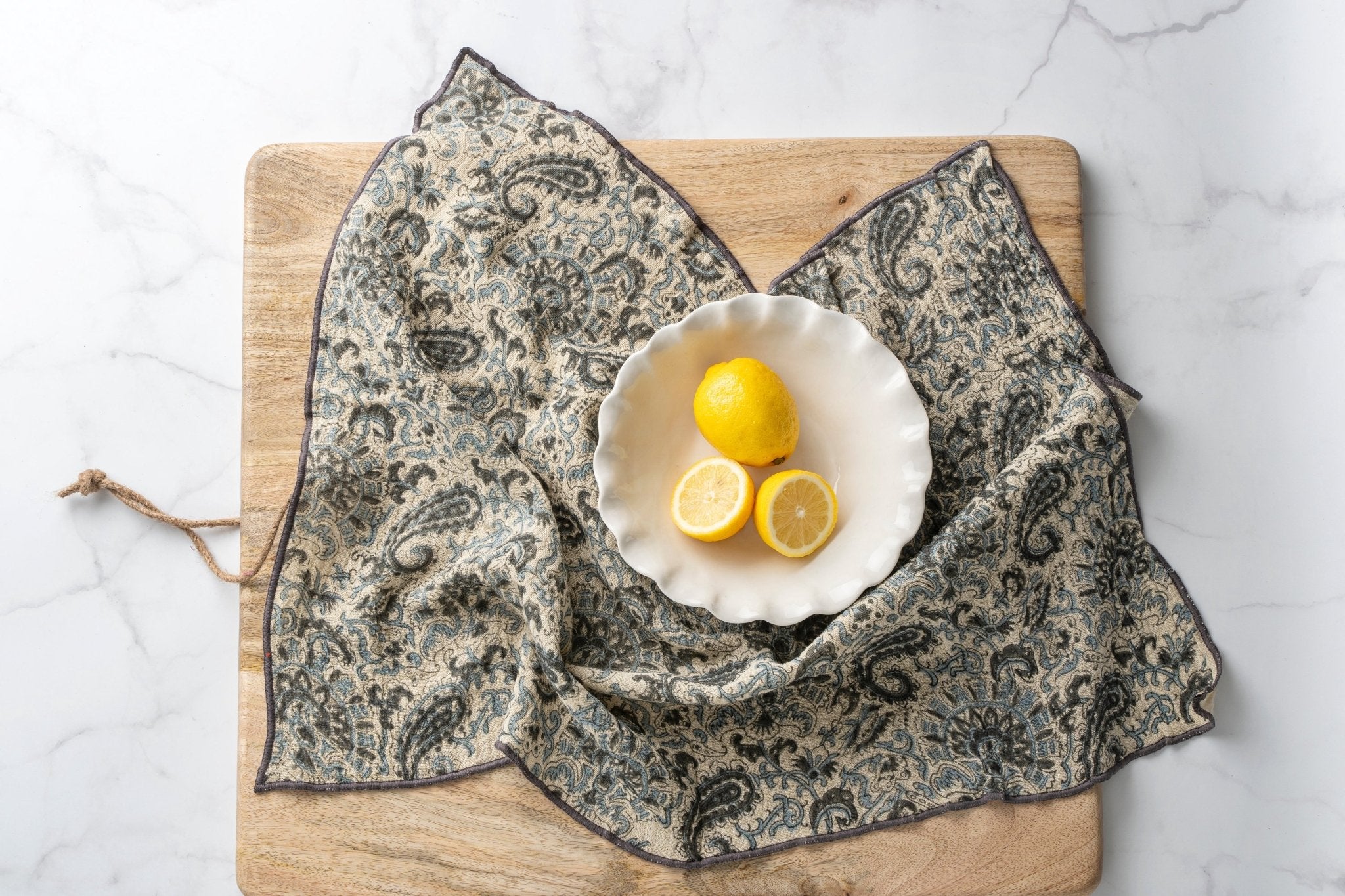 Linges à vaisselle Marin fait à la main | Ensemble de 2 | Coton biologique - Les Trouvailles de JustineIndaba Home