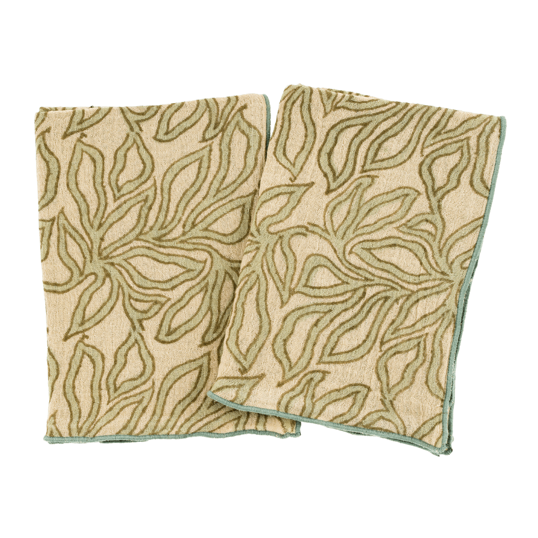 Linges à vaisselle Nori fait à la main | Ensemble de 2 | Coton biologique - Les Trouvailles de JustineIndaba Home