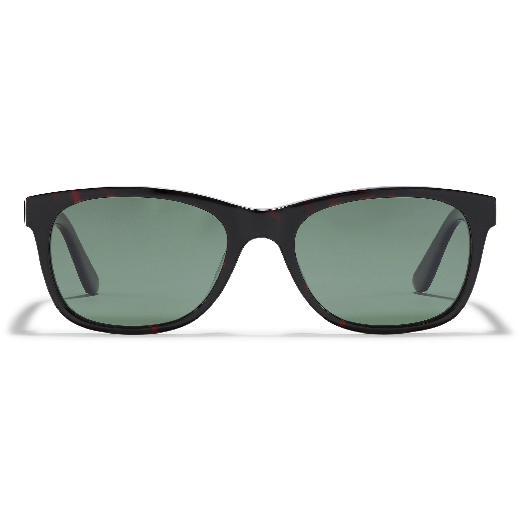 Paire de lunettes de soleil à monture écaille rétro noire, verres verts fumés