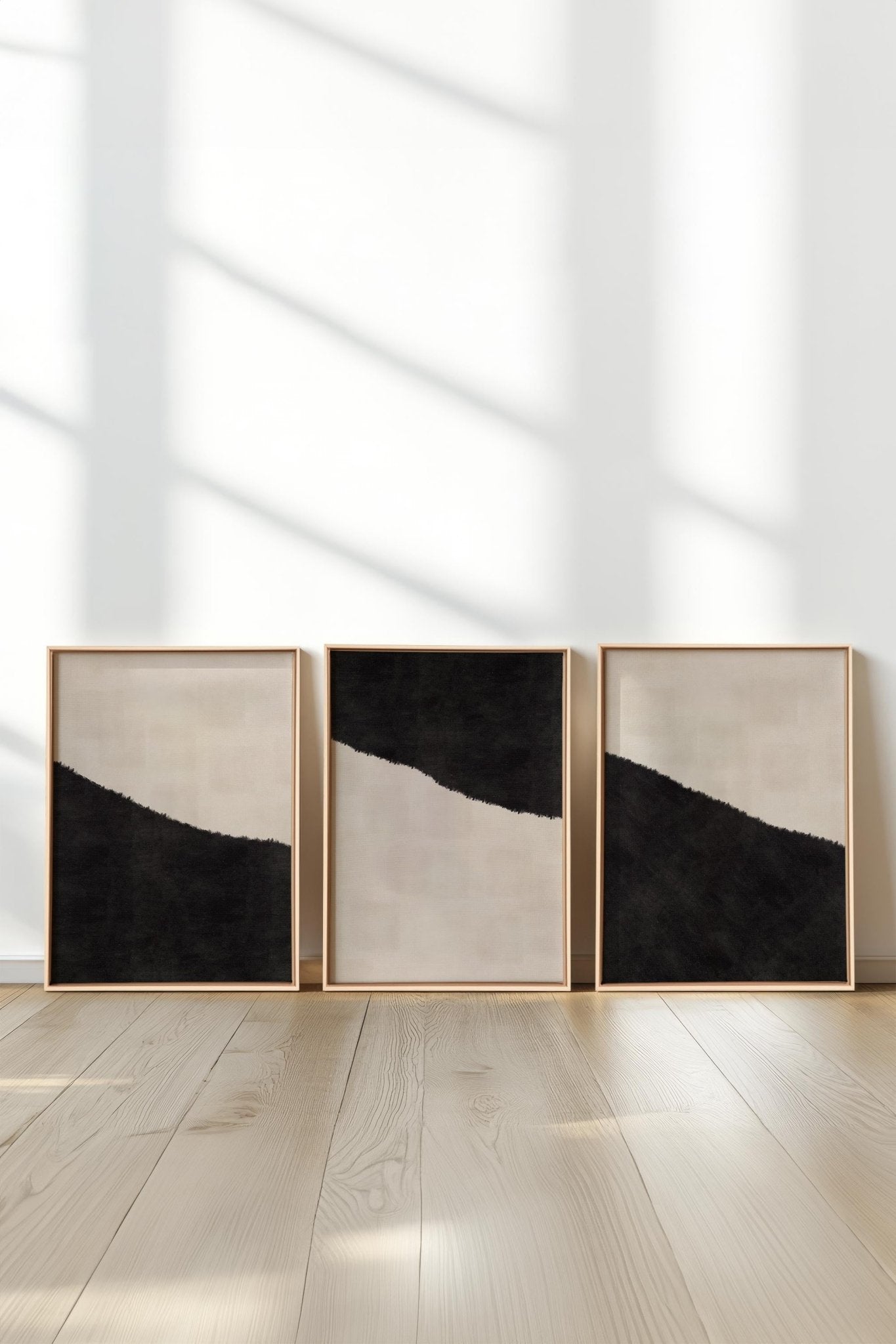 LUXE TRIO (3 Oeuvres sur toile étirée) - Les Trouvailles de JustineDuo & TrioOleka Canvas3 toiles 9x12Bois naturel