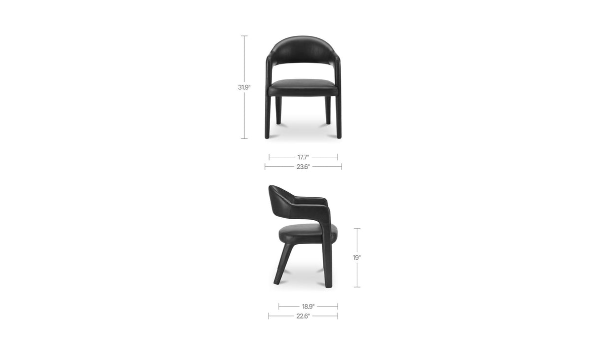 Chaise de salle à manger Miles | Dossier enveloppant | 5 options de revêtement