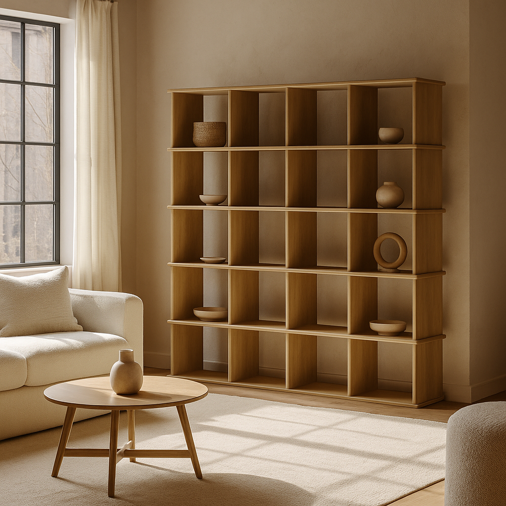 Bibliothèque Cube en Chêne Massif | Fait à la main | Chêne blanc naturel