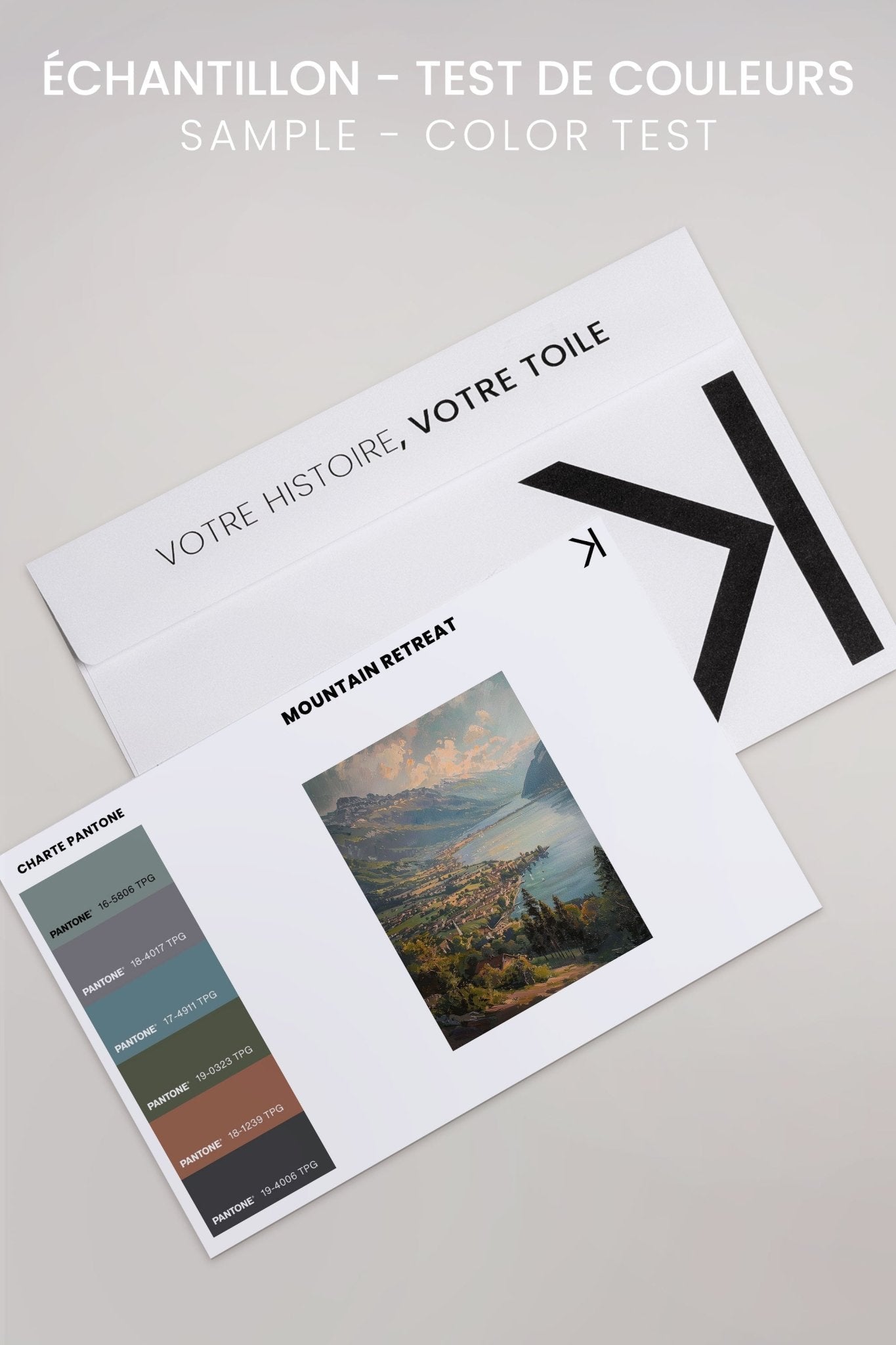 MOUNTAIN RETREAT, Oeuvre sur toile étirée - Les Trouvailles de JustinecanvasOleka CanvasÉchantillon - Test de couleursSans Cadre - Monté Galerie