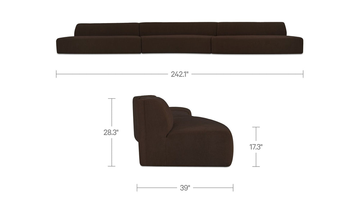 Sectionnel modulaire Naomi | Formes courbes | 2 configurations | 2 couleurs