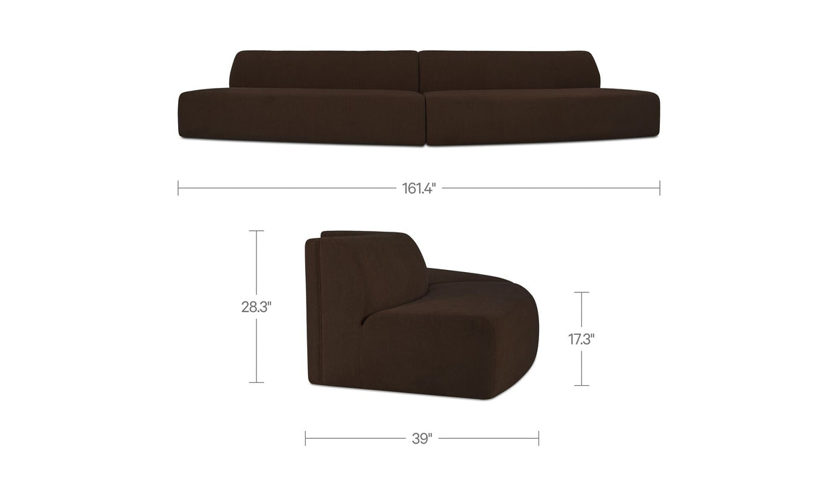 Sectionnel modulaire Naomi | Formes courbes | 2 configurations | 2 couleurs