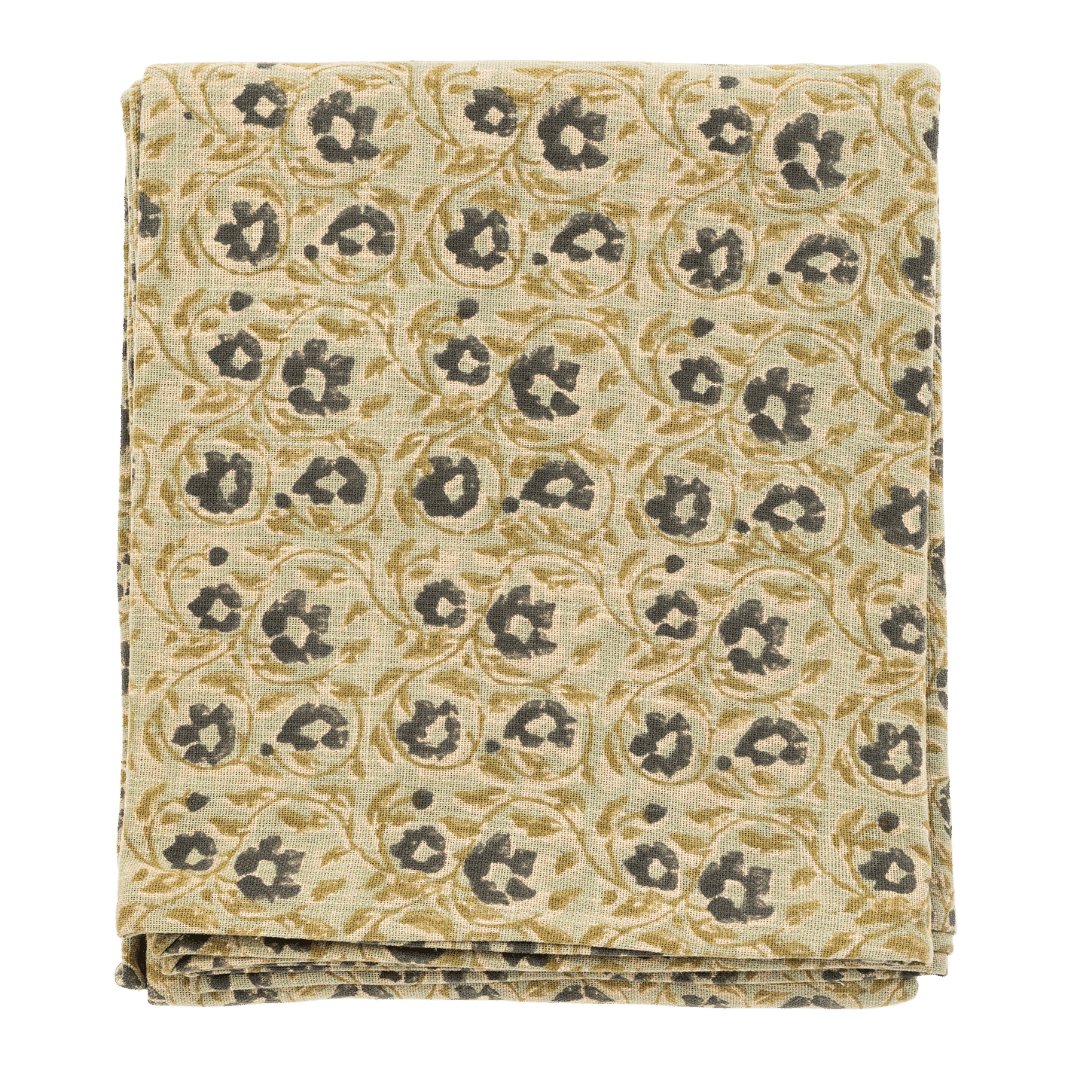 Nappe Anika à imprimé au tampon | Coton biologique - Les Trouvailles de JustineIndaba Home