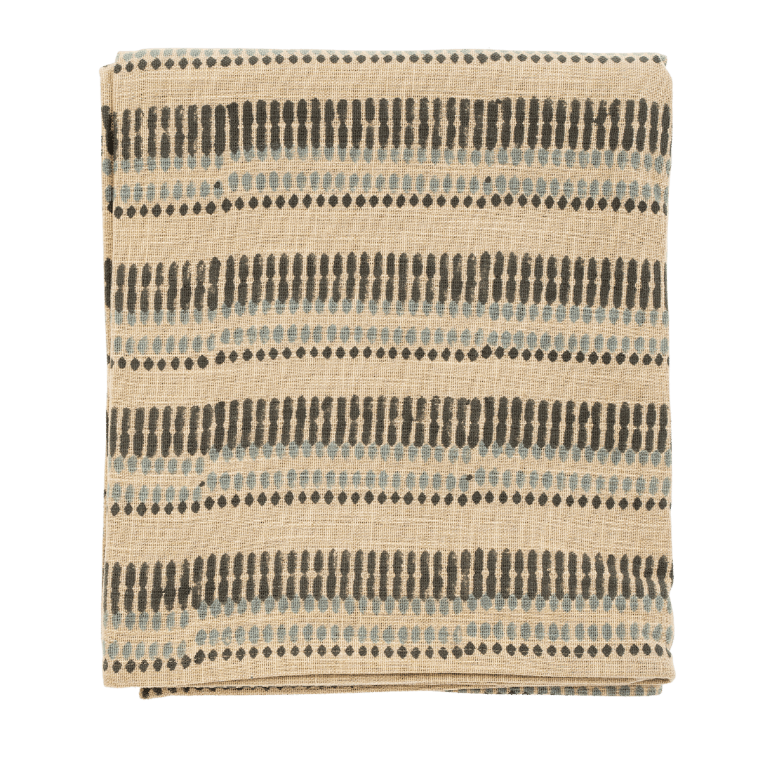 Nappe Ishita à motifs bloc | Fait à la main | Coton biologique - Les Trouvailles de JustineIndaba Home