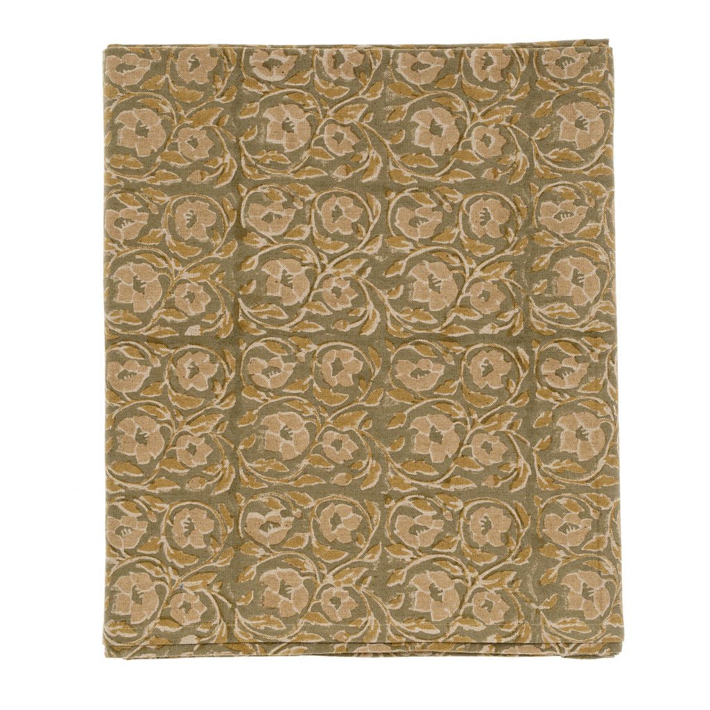 Nappe Lata à Motifs Imprimés | Façonnée à la Main | Élégance Botanique Intemporelle - Les Trouvailles de JustineIndaba Home