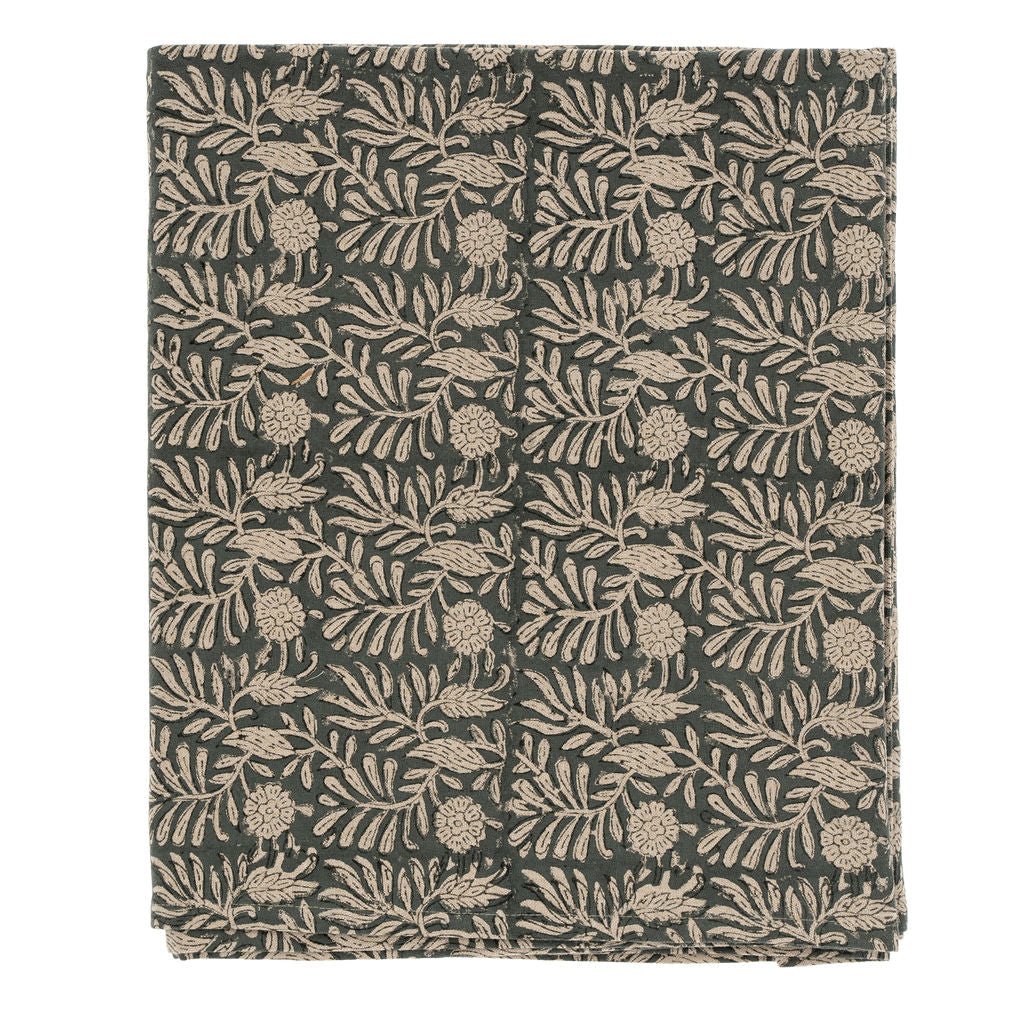 Nappe Tulsi à Motif Imprimé à la Main | Lin et Coton - Les Trouvailles de JustineIndaba Home