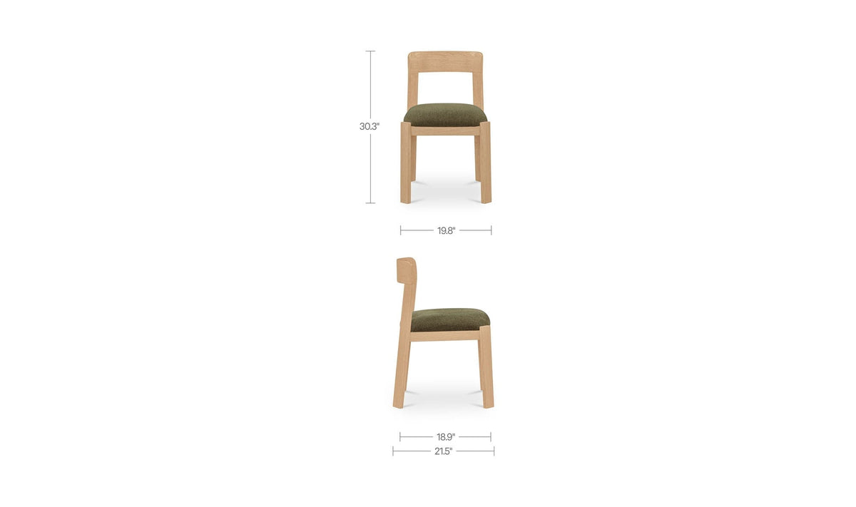 Ensemble de 2 chaises de salle à manger Olsen | Chêne massif | 2 couleurs