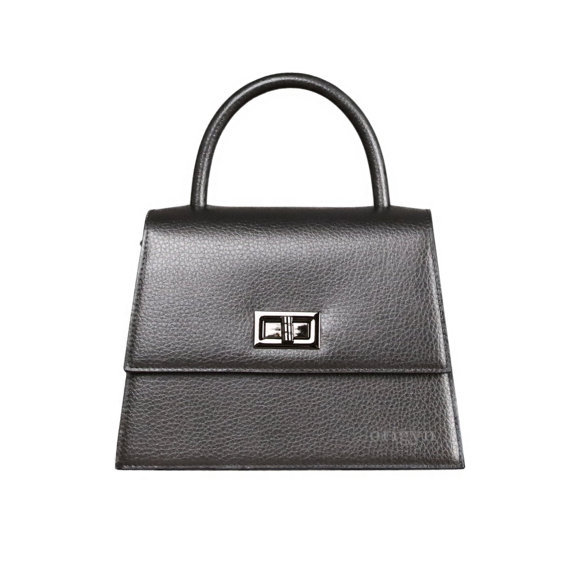 Origyn 03 | Sac Kelly en Cuir Végétal Vegan | Fabriqué avec MIRUM® sans plastique - Les Trouvailles de JustineHandbagOrigynNoir