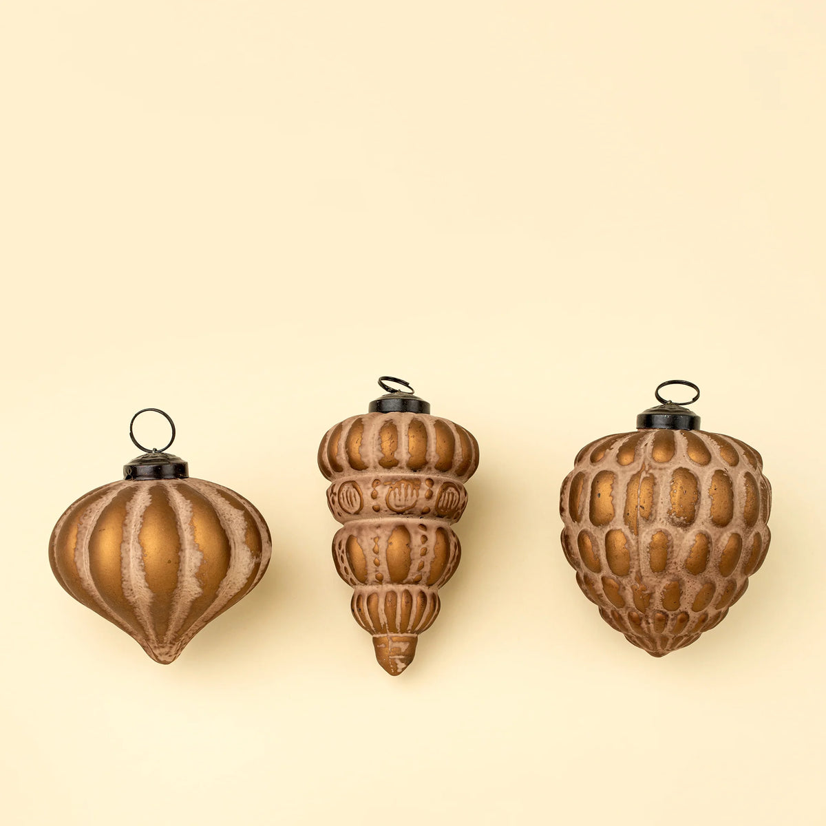 Ornement de Noël Heirloom Drop | Verre recyclé | Rose rustique