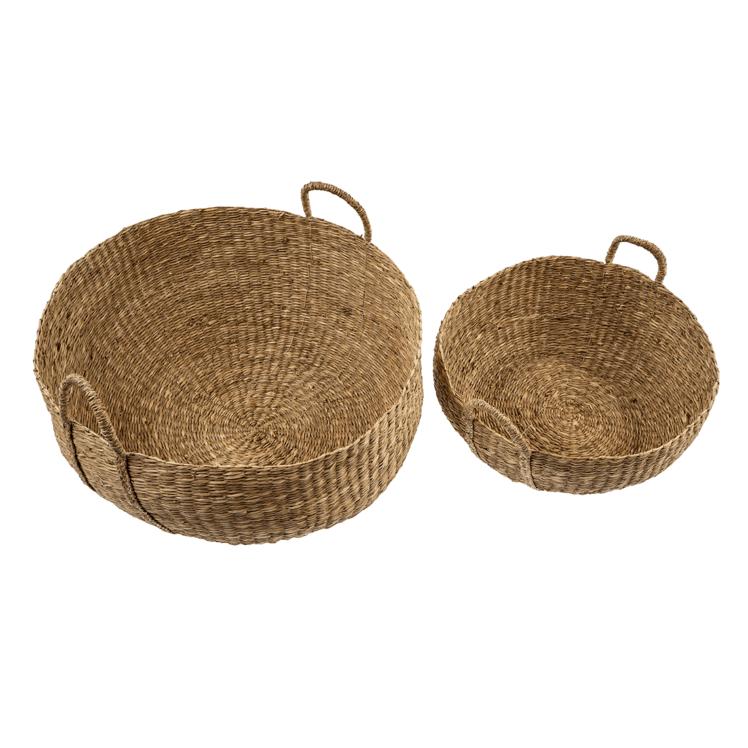 Paniers Banyan | Ensemble de 2 | Tissés à la main en Herbiers Marins Naturels - Les Trouvailles de JustineIndaba Home