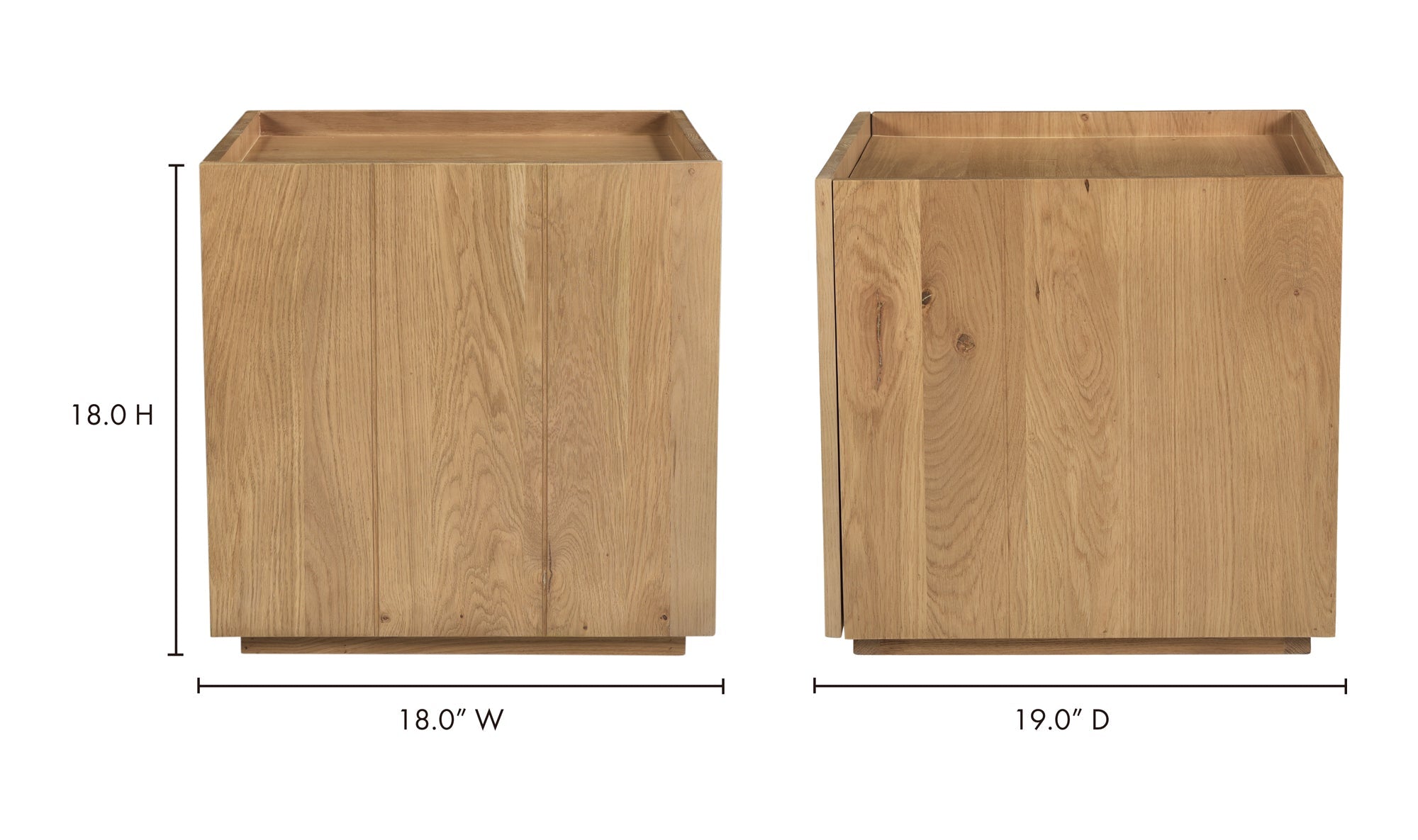 Lit Parana en bois massif avec tables de nuit | Chêne naturel | Design épuré