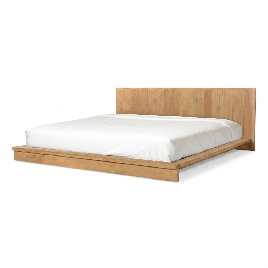 Lit Parana en bois massif avec tables de nuit | Chêne naturel | Design épuré