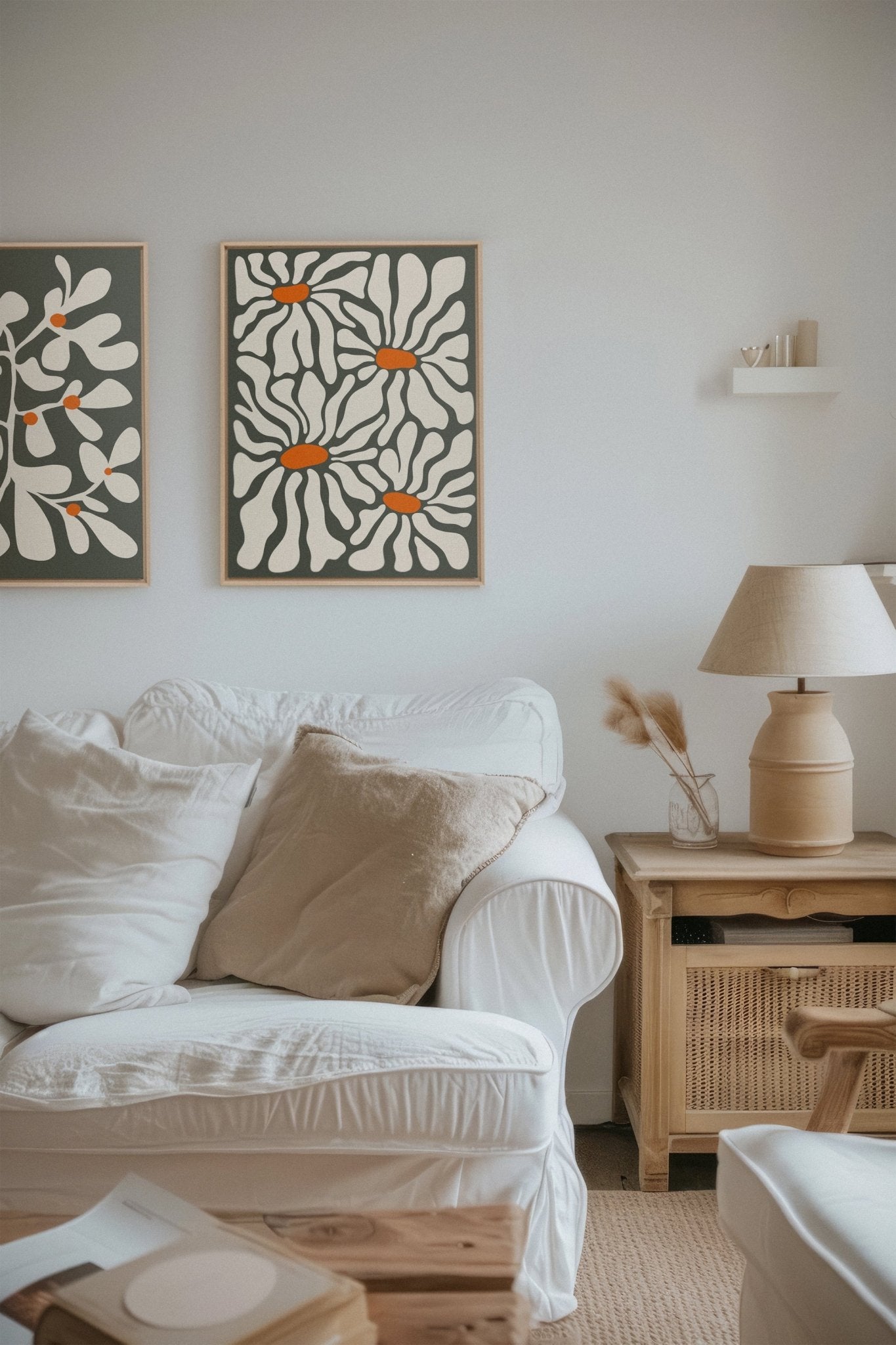 PÉTALES EN FUSION (2 Oeuvres sur toile étirée) - Les Trouvailles de JustineDuo & TrioOleka Canvas2 toiles 9x12Bois naturel