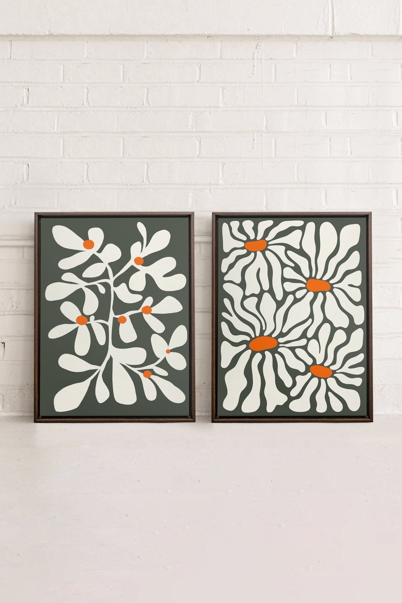 PÉTALES EN FUSION (2 Oeuvres sur toile étirée) - Les Trouvailles de JustineDuo & TrioOleka Canvas2 toiles 9x12Espresso