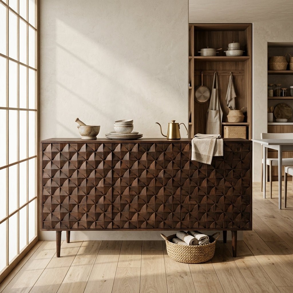 Phoenix Sheesham Wood 3-Door Sideboard | Mid-century style | Sustainable solid wood