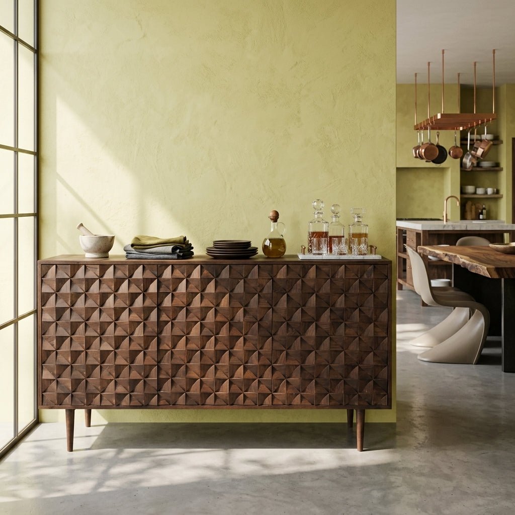 Phoenix Sheesham Wood 3-Door Sideboard | Mid-century style | Sustainable solid wood