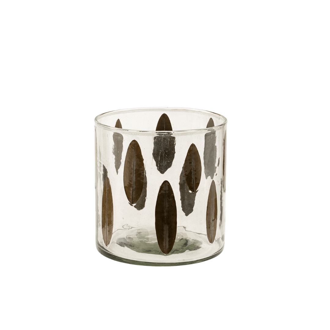 Photophore Feuille Pressée | Charme Naturel Façonné à la Main en verre recyclé - Les Trouvailles de JustineIndaba Home