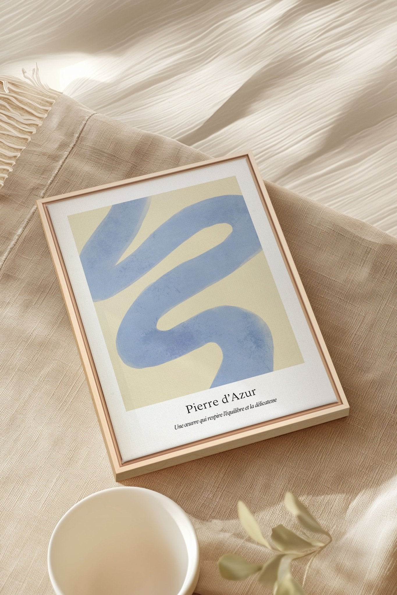 PIERRE D'AZUR, Oeuvre sur toile étirée - Les Trouvailles de JustinecanvasOleka Canvas12x16Bois naturel