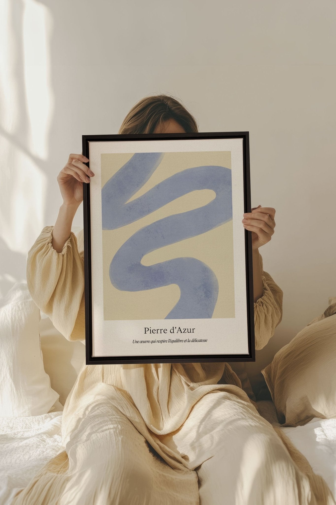 PIERRE D'AZUR, Oeuvre sur toile étirée - Les Trouvailles de JustinecanvasOleka Canvas12x16Noir