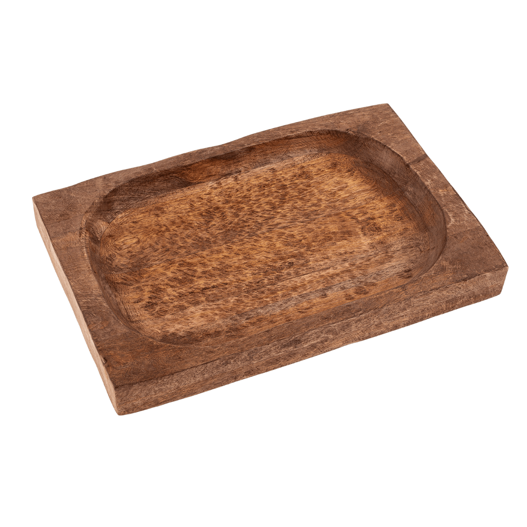 Plateau Canyon en Bois | Fait à la main | Bois de Manguier Teint - Les Trouvailles de JustineIndaba Home