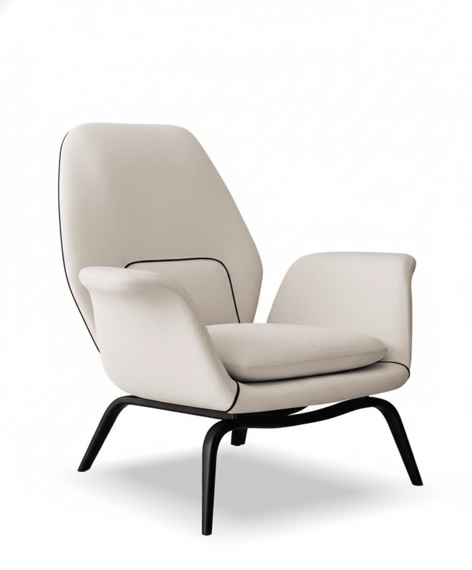 Fauteuil pivotant PM07 avec repose-pieds | Fauteuil de détente premium