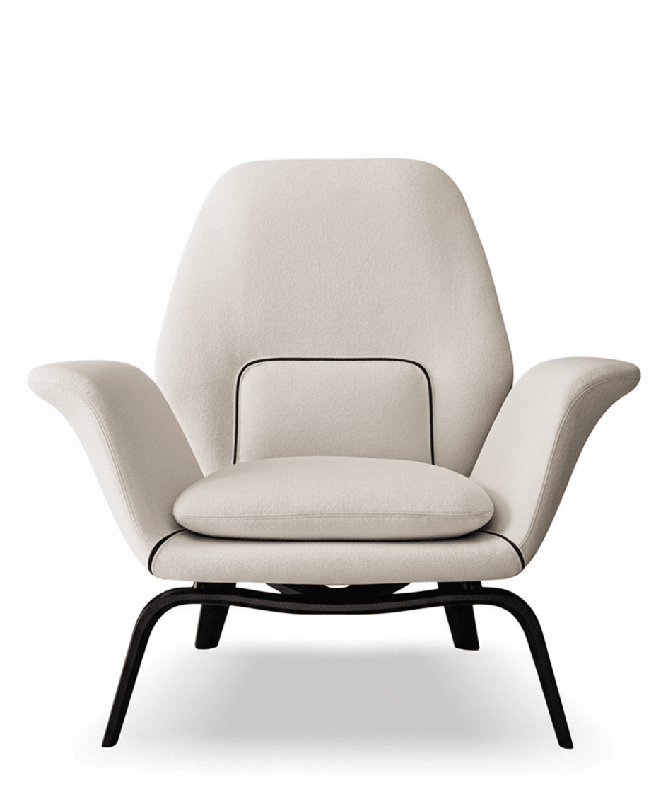 Fauteuil pivotant PM07 avec repose-pieds | Fauteuil de détente premium
