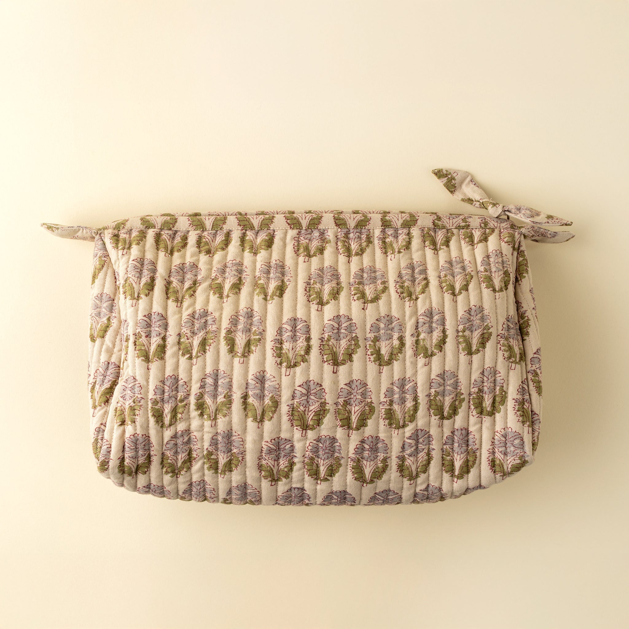 Pochette Nandini imprimée au bloc, Grand format | Lin et coton | Fait à la main | Idéale pour cosmétiques | Indaba - Les Trouvailles de JustineIndaba Home