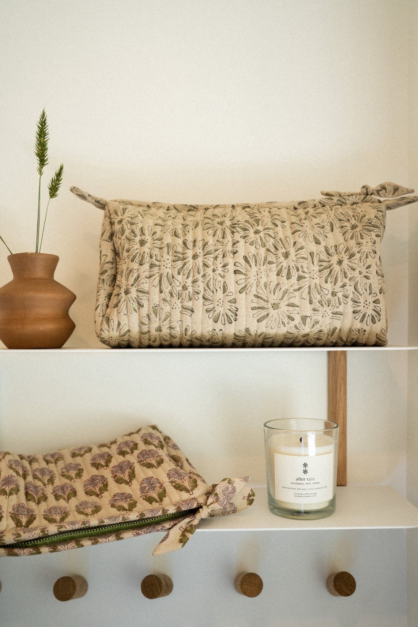 Pochette Nandini imprimée au bloc, Petit format | Lin et coton | Fait à la main | Idéale pour cosmétiques | Indaba - Les Trouvailles de JustineIndaba Home