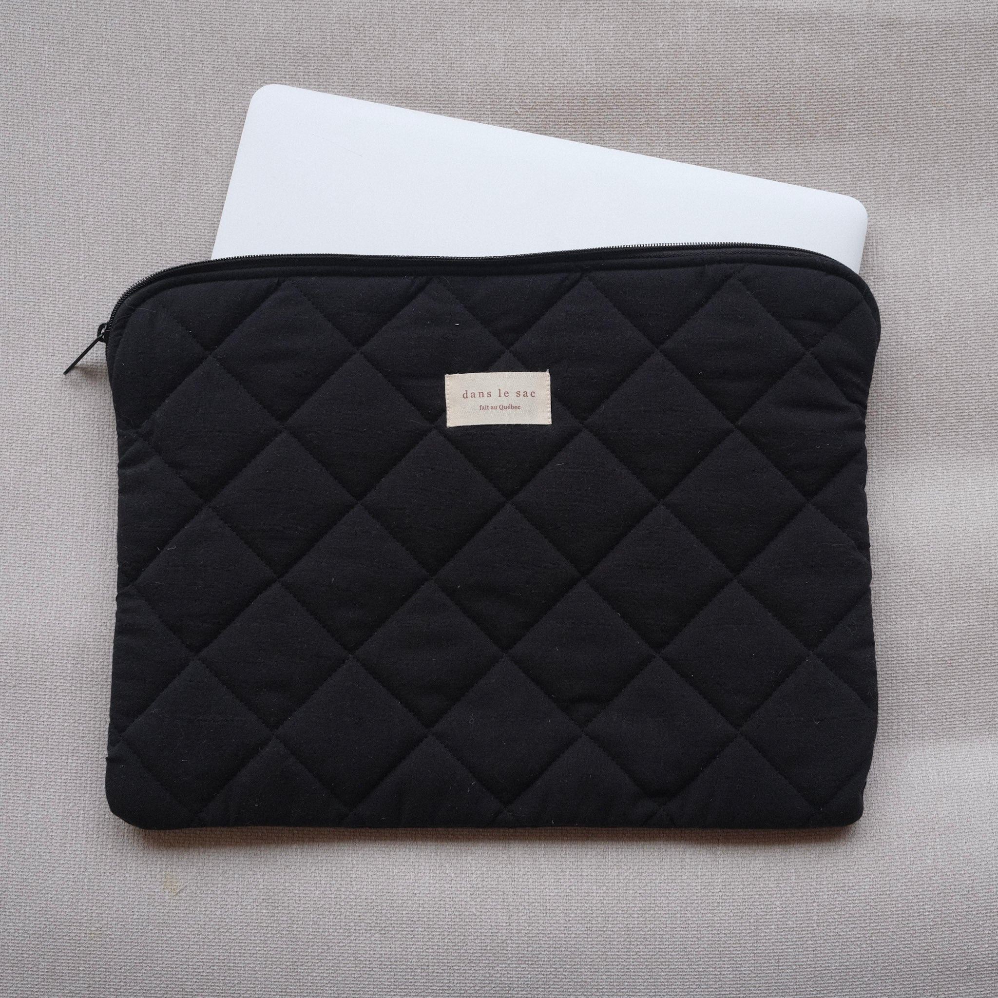 Pochette pour ordinateur - Les Trouvailles de Justineétui en tissuDans Le SacNoir