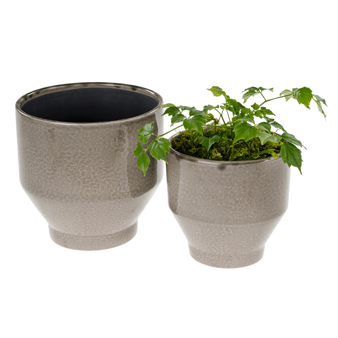 Pots Oxford | Ensemble de 2 | Gris Craquelé - Les Trouvailles de JustineIndaba Home