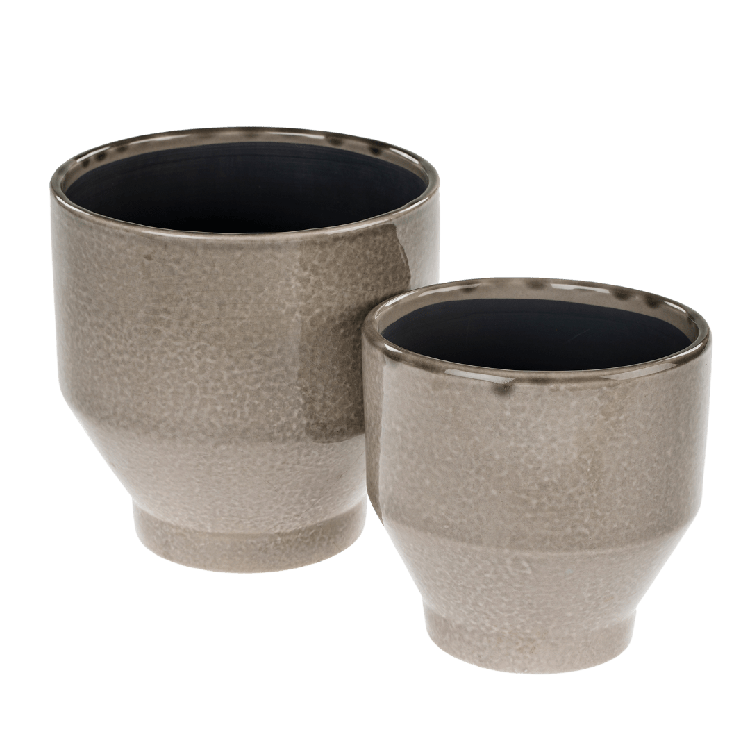 Pots Oxford | Ensemble de 2 | Gris Craquelé - Les Trouvailles de JustineIndaba Home