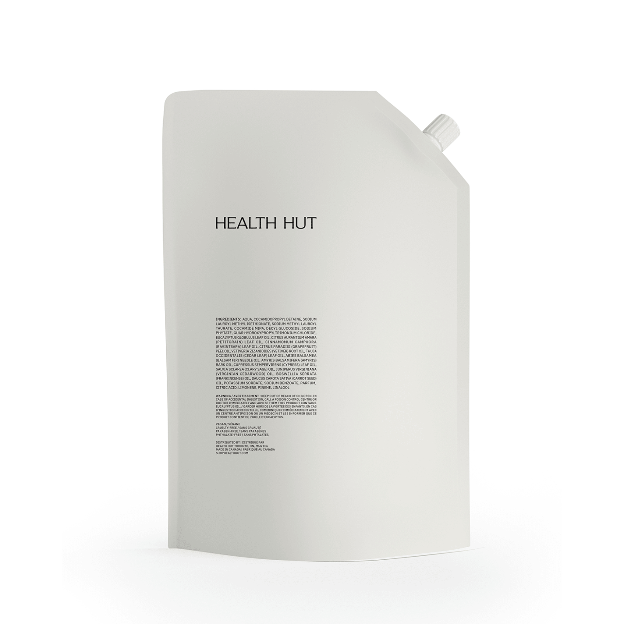 Recharge savon à mains Eucalyptus, Petitgrain & Amyris | 1000 ml | Formule végétale hydratante | Végan | Sans sulfates | Health Hut - Les Trouvailles de JustineHand SoapHealth Hut