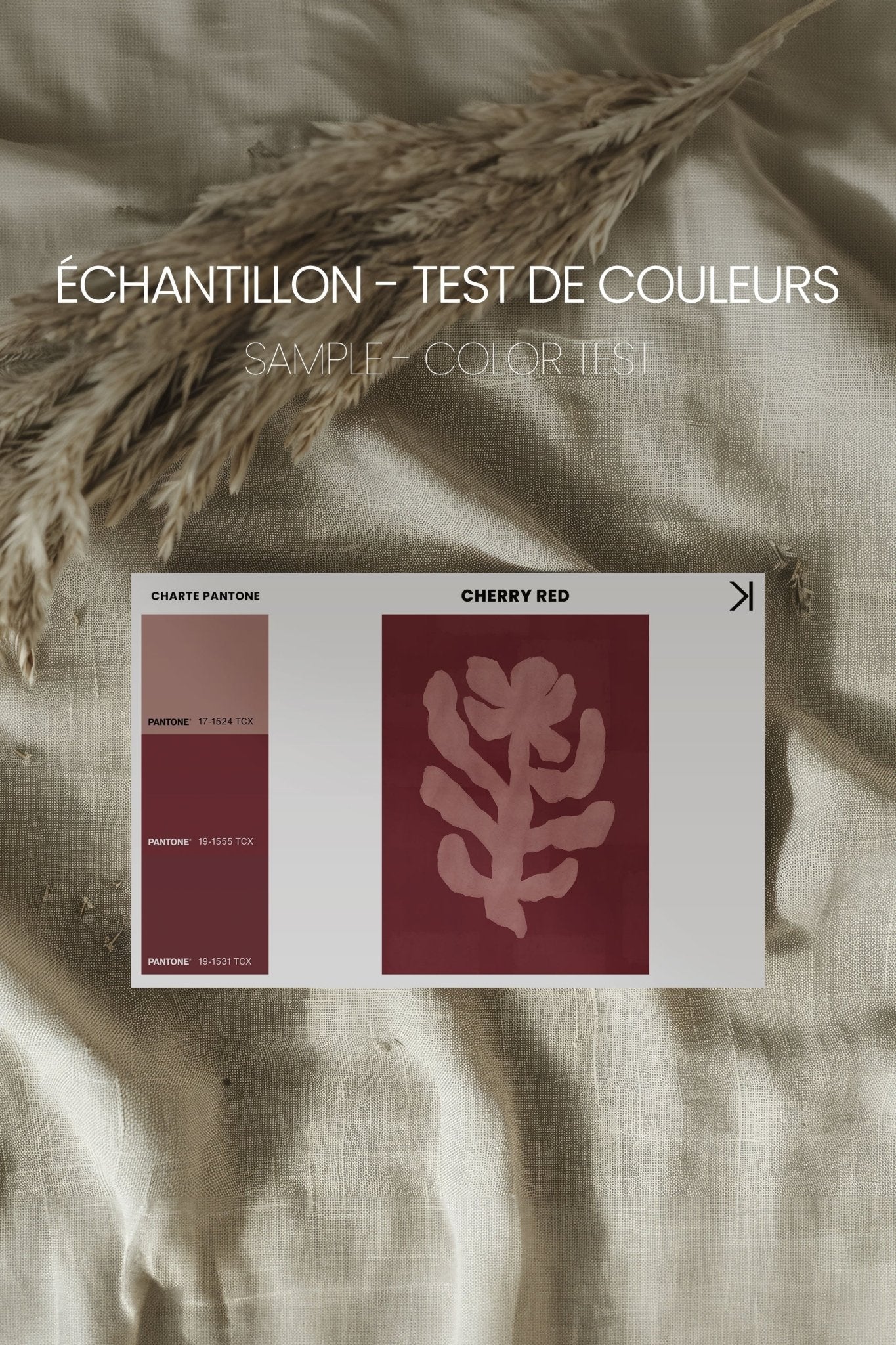 RED CHERRY, Oeuvre sur toile étirée - Les Trouvailles de JustinecanvasOleka CanvasÉchantillon - Test de couleursSans Cadre - Monté Galerie