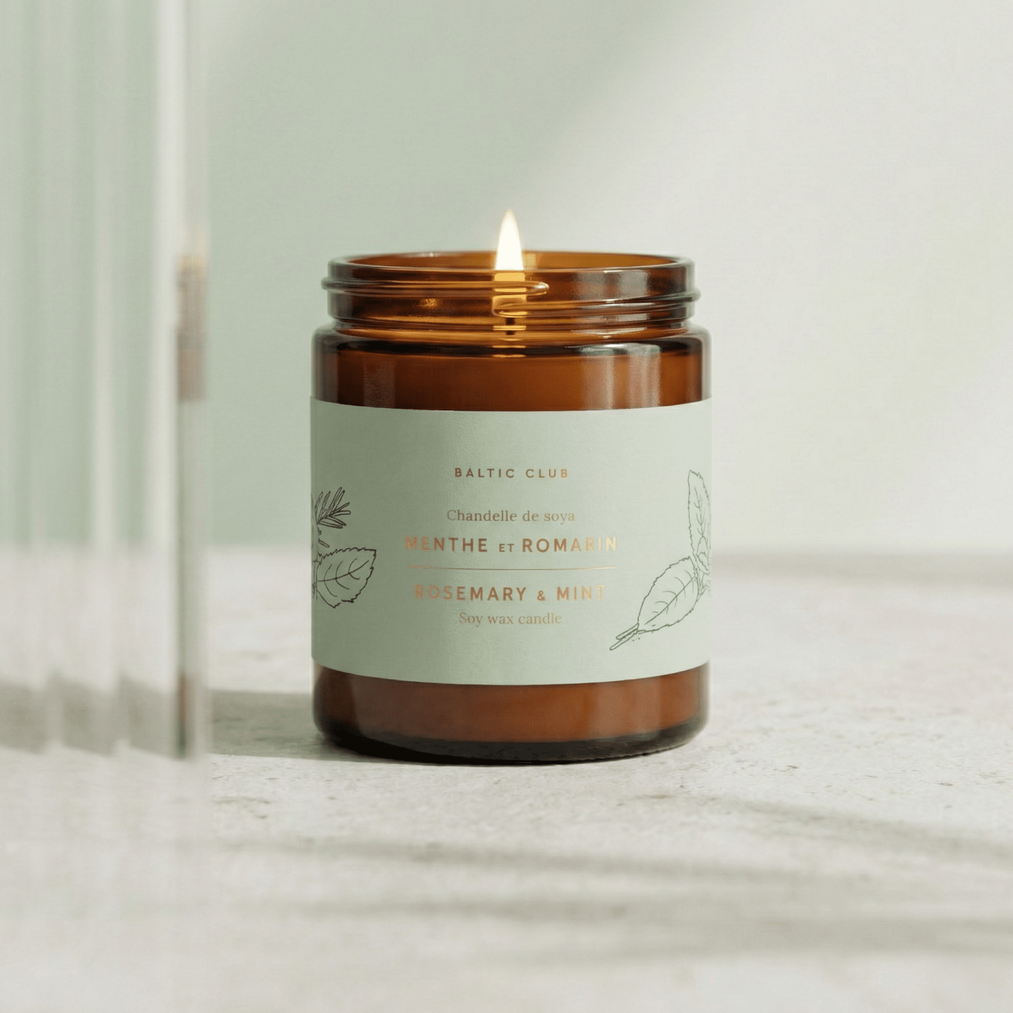 Mint & Rosemary Candle | Soy wax | 8 oz