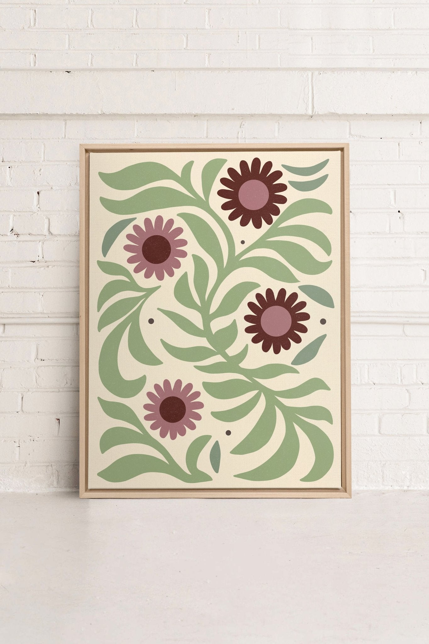 ROSY SPRIGS, Oeuvre sur toile étirée - Les Trouvailles de JustinecanvasOleka Canvas9x12Bois naturel