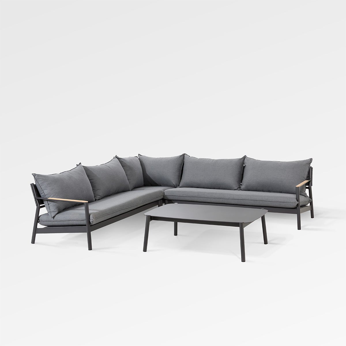 Sectionnel Monti 5 places | Aluminium thermolaqué & coussins Sunproof® - Les Trouvailles de JustinesectionalEnclover