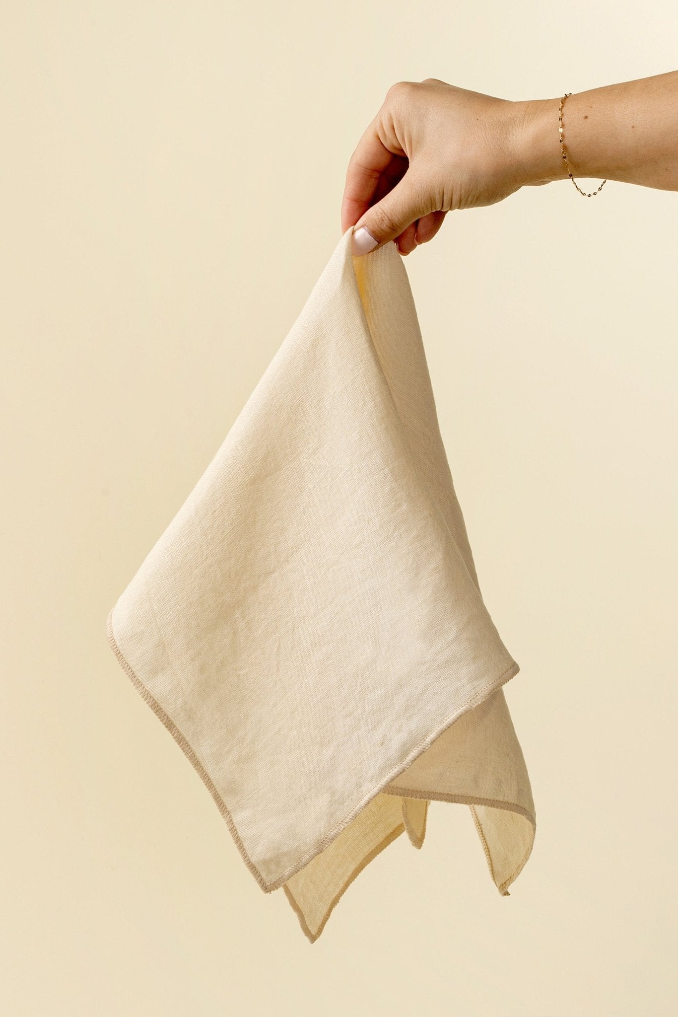 Serviettes de table en lin lavé Stonewashed, Crème | Lot de 4 | Indaba - Les Trouvailles de JustineIndaba Home