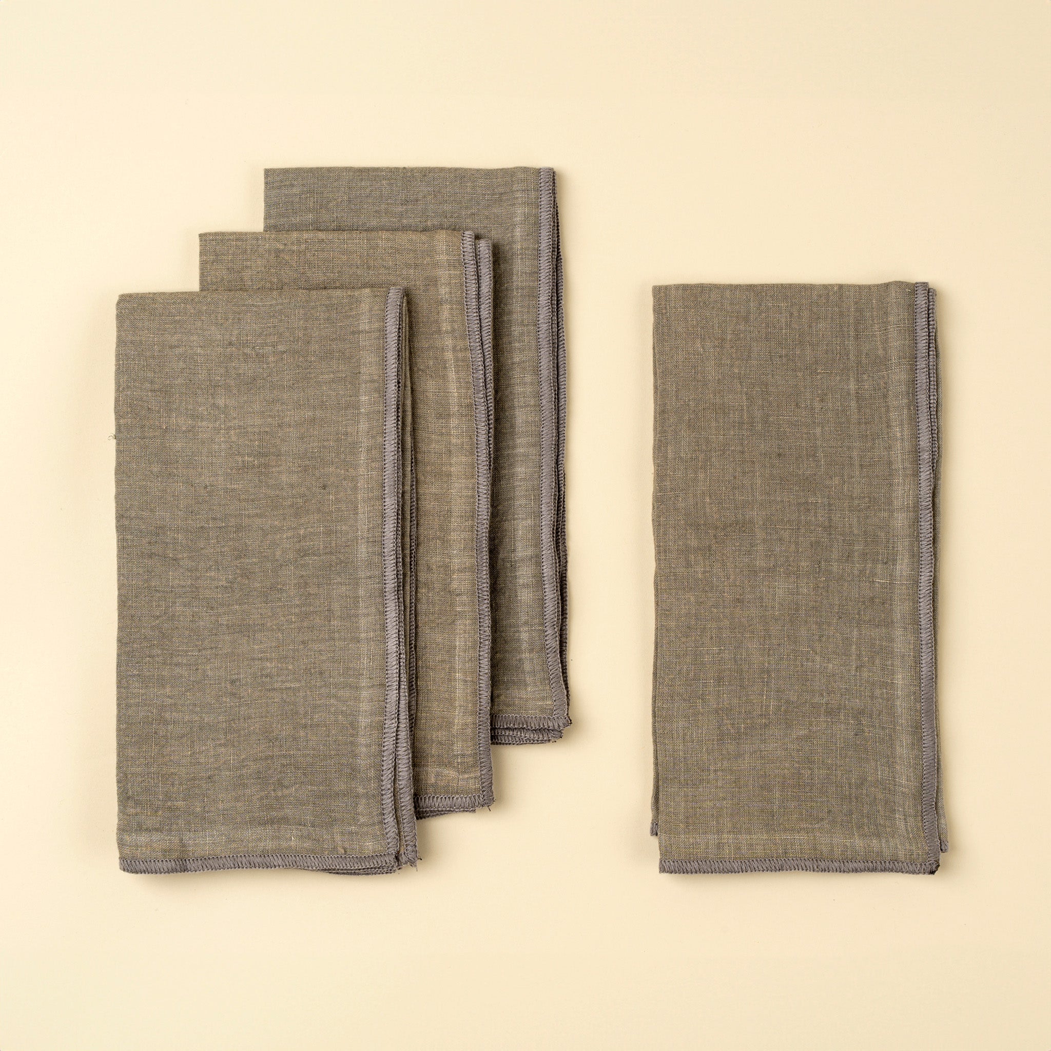 Serviettes de table en lin lavé Stonewashed, Gris | Lot de 4 | Indaba - Les Trouvailles de JustineIndaba Home