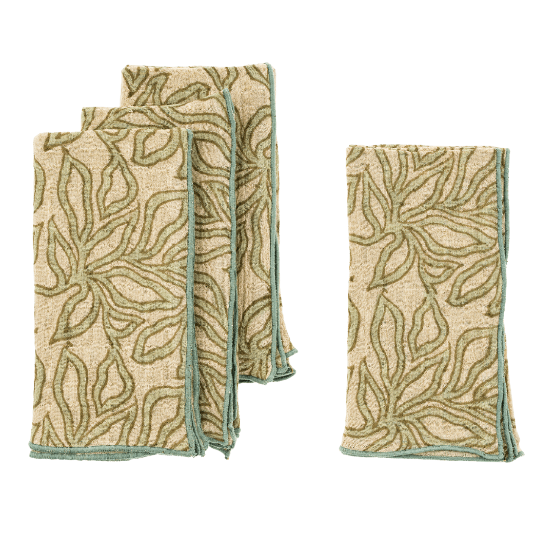 Serviettes de table Nori fait à la main | Ensemble de 4 | Coton biologique - Les Trouvailles de JustineIndaba Home