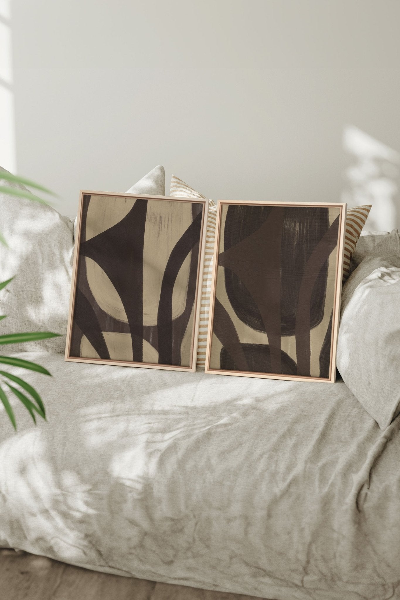 SOFT PATHWAYS DUO (2 Oeuvres sur toile étirée) - Les Trouvailles de JustineDuo & TrioOleka Canvas9x12Bois naturel