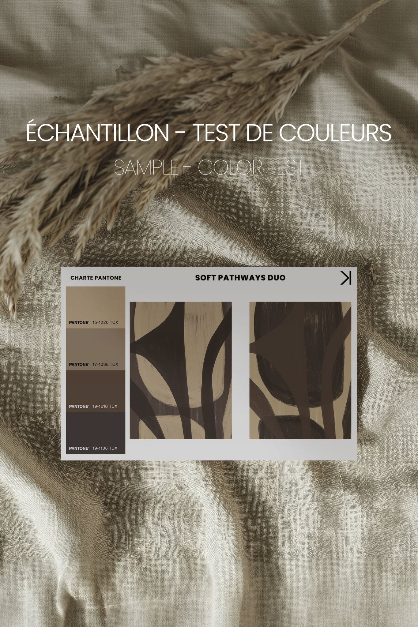 SOFT PATHWAYS DUO (2 Oeuvres sur toile étirée) - Les Trouvailles de JustineDuo & TrioOleka CanvasÉchantillon - Test de couleursSans cadre - Monté Galerie