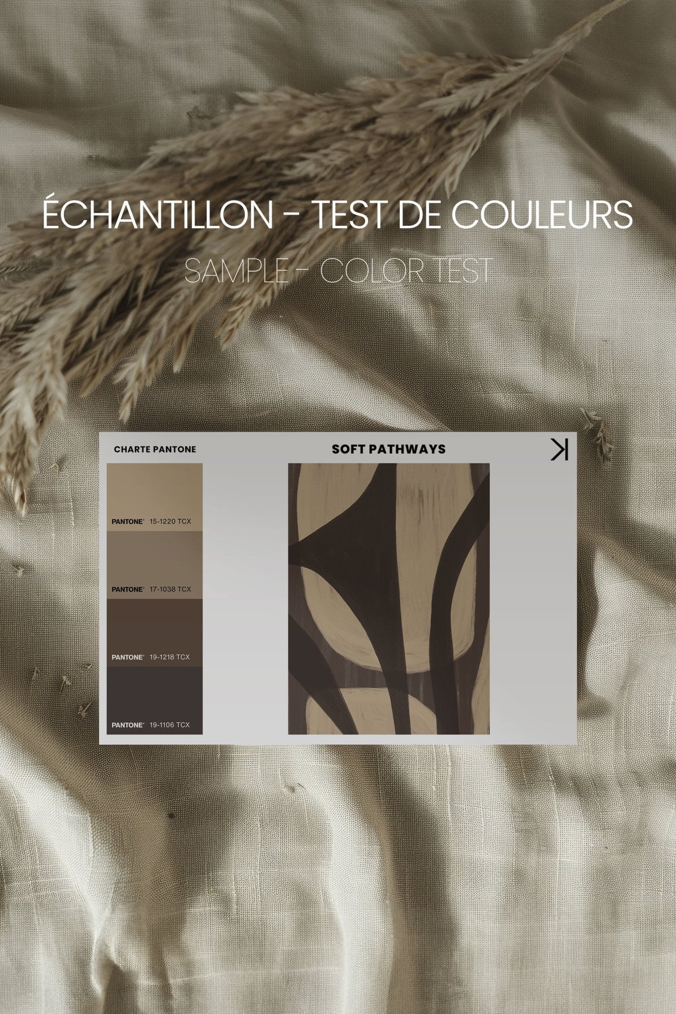 SOFT PATHWAYS, Oeuvre sur toile étirée - Les Trouvailles de JustinecanvasOleka CanvasÉchantillon - Test de couleursSans Cadre - Monté Galerie