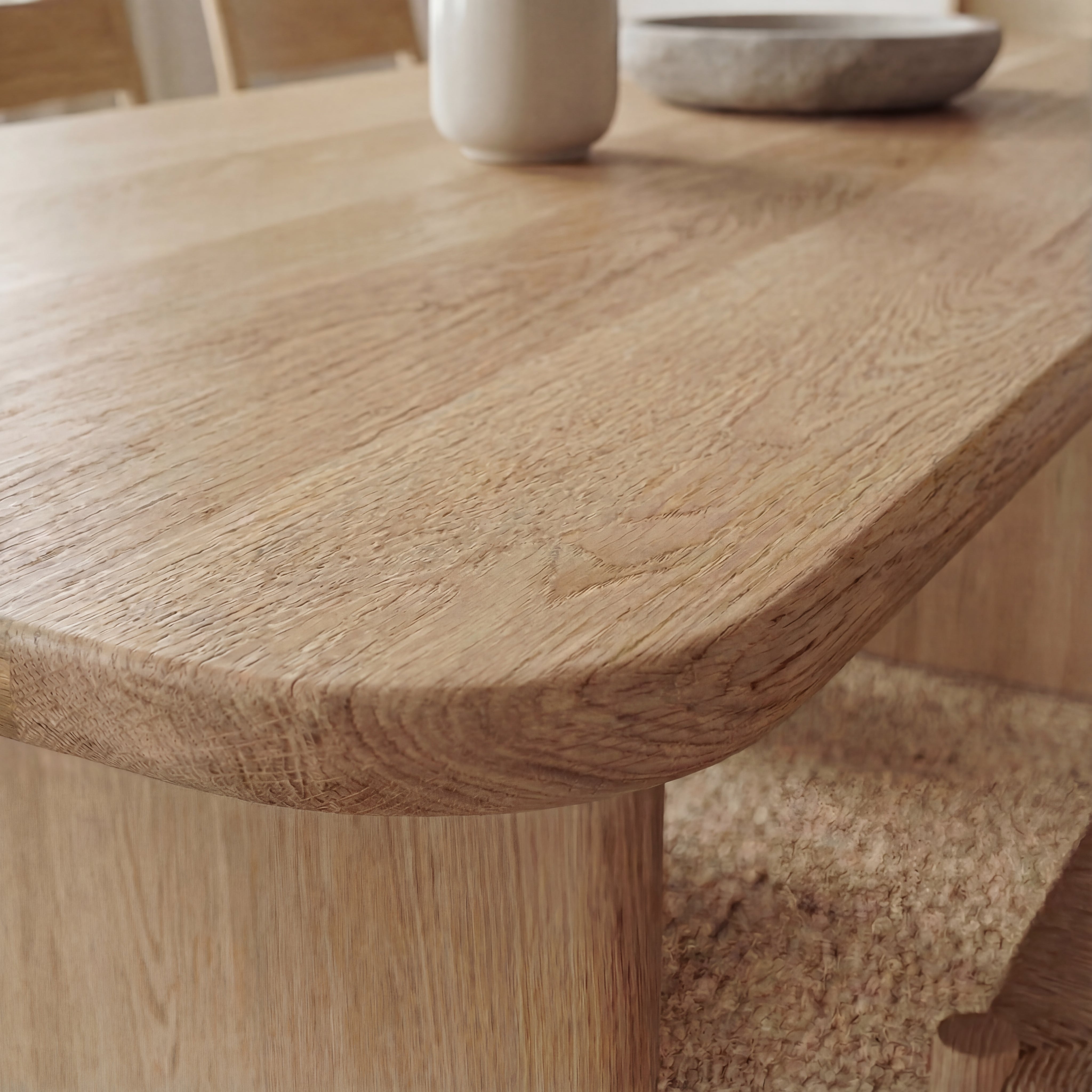 Table à manger 6 places en chêne blanc | Fait à la main par Omba